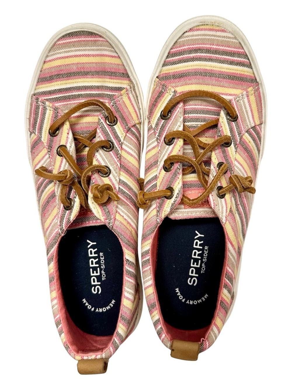 Sperry Top-Sider Pier Wave LTT Multicolor Striped Canvas Sneakers - Size 6.5 - Picture 2 of 13